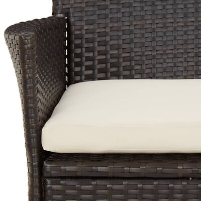 vidaXL Puutarhatuolit tyynyillä 4 kpl ruskea polyrottinki