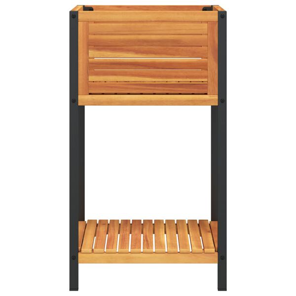 vidaXL Kukkalaatikko hyllyll&auml; 45x45x80 cm t&auml;ysi akasiapuu ja ter&auml;s