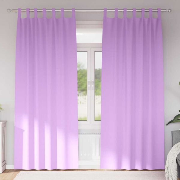 vidaXL Piment&auml;v&auml; verho renkailla 2 pcs Violetti 245 x 140 cm