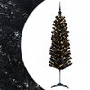 vidaXL Kapea tekokuusi joulupalloilla 150 cm 150 LEDi&auml;