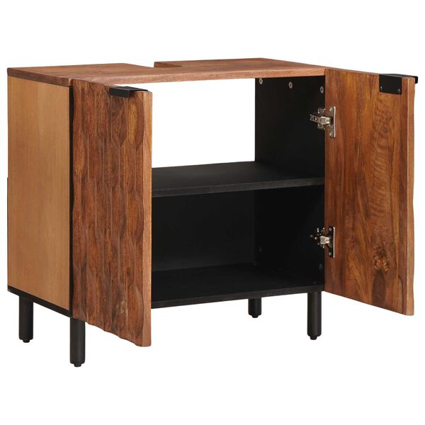 vidaXL Kylpyhuoneen allaskaappi hyllyll&auml; ovella Ruskea 62 x 33 x 58 cm