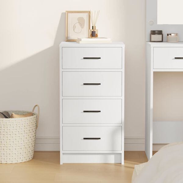 vidaXL Sivup&ouml;yt&auml; Valkoinen 40 x 41 x 75 cm Tekninen puu