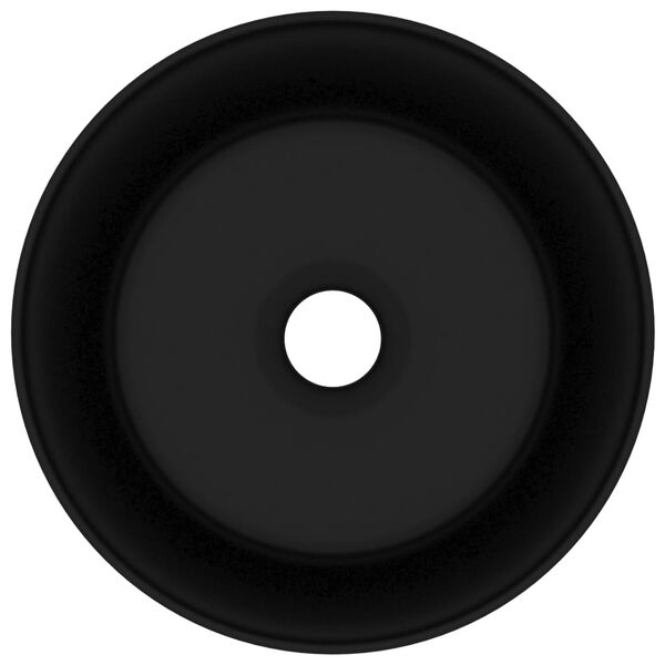 vidaXL Ylellinen pesuallas py&ouml;re&auml; matta musta 40x15 cm keraamiikka