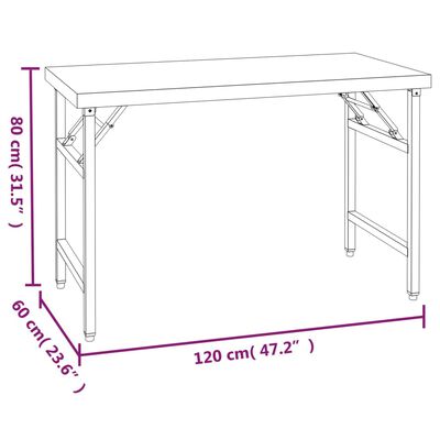 vidaXL Keittiön työpöytä ylähyllyllä 120x60x145 cm ruostumaton teräs