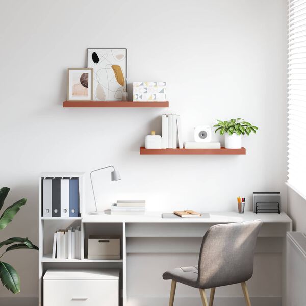 vidaXL Sein&auml;hylly 2 pcs Punainen 80 x 23,5 x 4 cm Tekninen puu