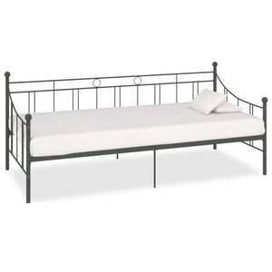 vidaXL P&auml;iv&auml;vuoteenrunko harmaa metalli 90x200 cm