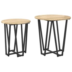 vidaXL Sivup&ouml;yt&auml;setti 2 pcs Sonoma tammi ja musta