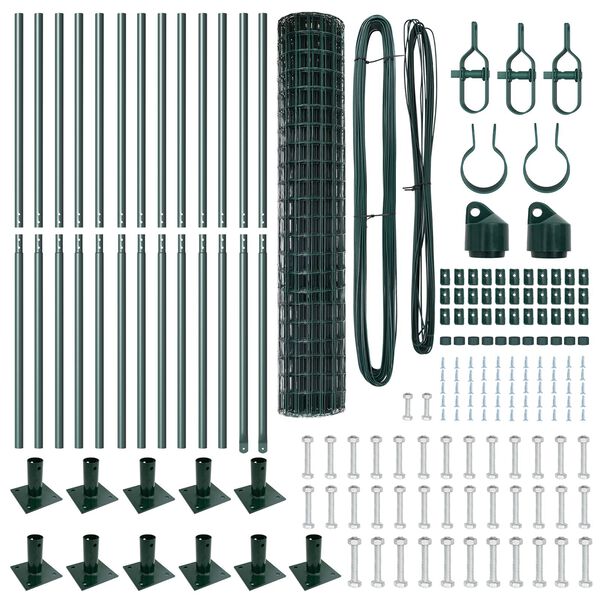 vidaXL Aita ja Tuki Vihre&auml; 1,2 x 25 m Ter&auml;s ja PVC