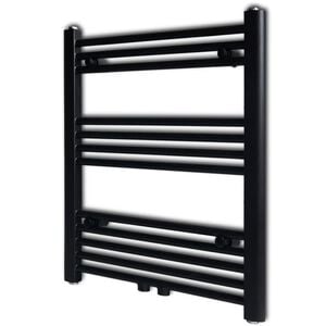 Kylpyhuoneen keskusl&auml;mmityspyyheteline musta suora 600 x 764 mm