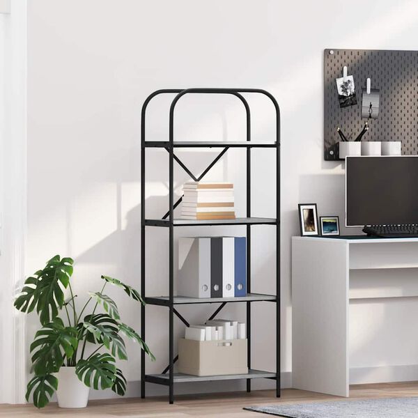 vidaXL Kirjahylly Harmaa Sonoma 60 x 30 x 146 cm Tekninen puu