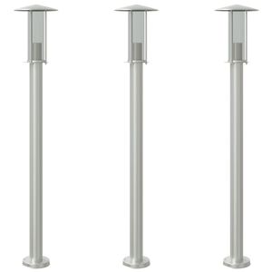 vidaXL Pylv&auml;svalaisimet 3 kpl hopea 100 cm ruostumaton ter&auml;s