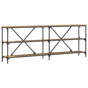 vidaXL Konsolip&ouml;yt&auml; hyllyll&auml; Taidekoivu 200 x 30 x 75 cm Tekninen puu