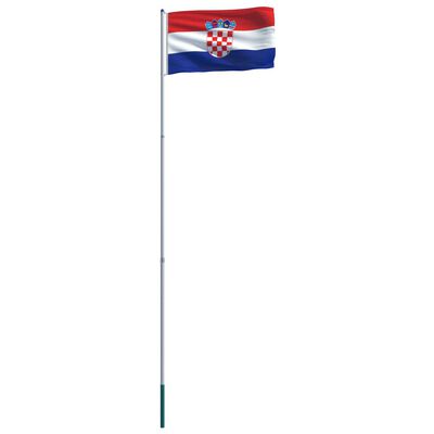 vidaXL Kroatian lippu ja tanko alumiini 6 m