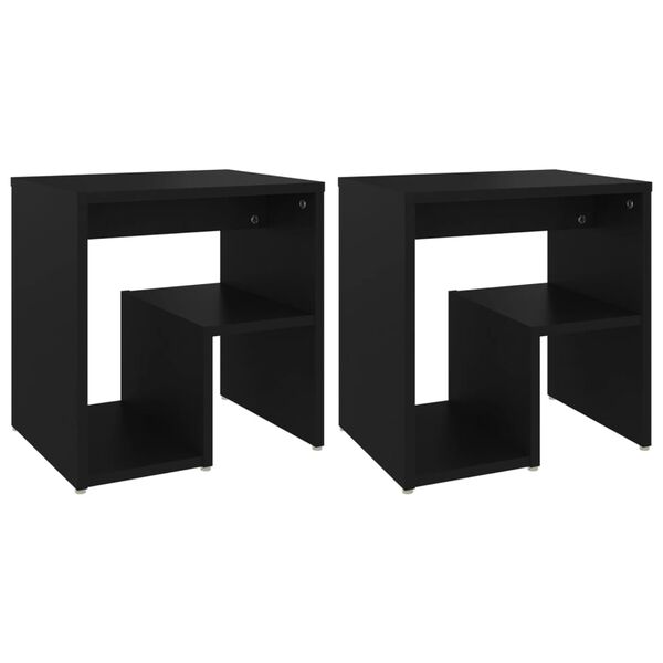 vidaXL Yöpöydät 2 kpl musta 40x30x40 cm tekninen puu
