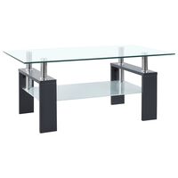 vidaXL Sohvapöytä harmaa ja läpinäkyvä 95x55x40 cm karkaistu lasi