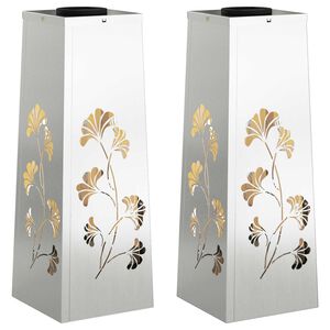 vidaXL Aurinko LED-polkuvalo 2 kpl L&auml;mpim&auml;n Valkoinen 18 x 18 x 50 cm