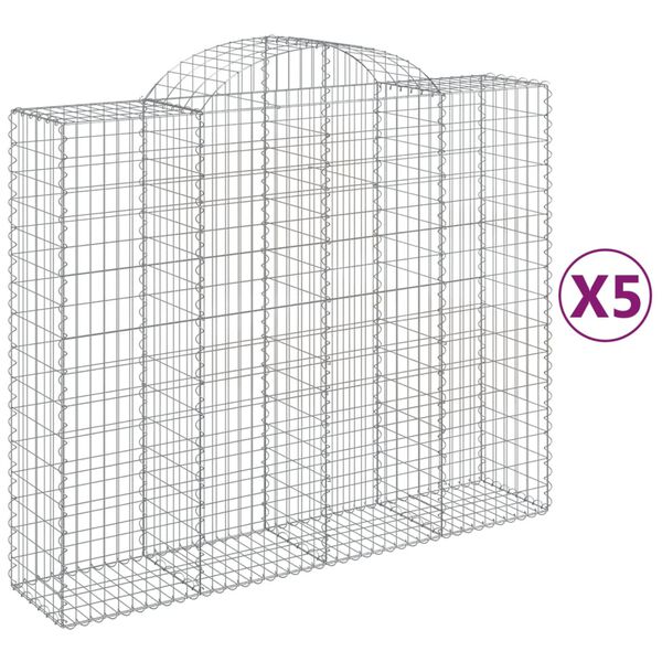 vidaXL Kaarevat kivikorit 5 kpl 200x50x160/180 cm galvanoitu rauta