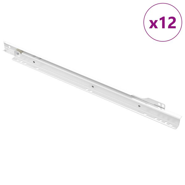 vidaXL Laatikkosanka 12 pcs Valkoinen 400 mm Ter&auml;s