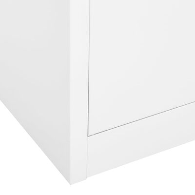 vidaXL Toimistokaappi valkoinen 90x40x180 cm teräs ja karkaistu lasi