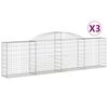 vidaXL Kaarevat kivikorit 3 kpl 300x30x80/100 cm galvanoitu rauta
