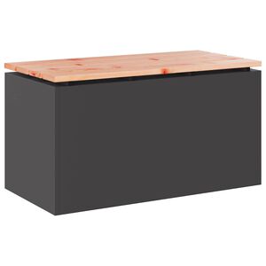 vidaXL Puutarhapenkki Musta 80 x 40 x 43 cm Ter&auml;s