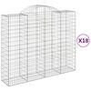 vidaXL Kaarevat kivikorit 18 kpl 200x50x160/180 cm galvanoitu rauta