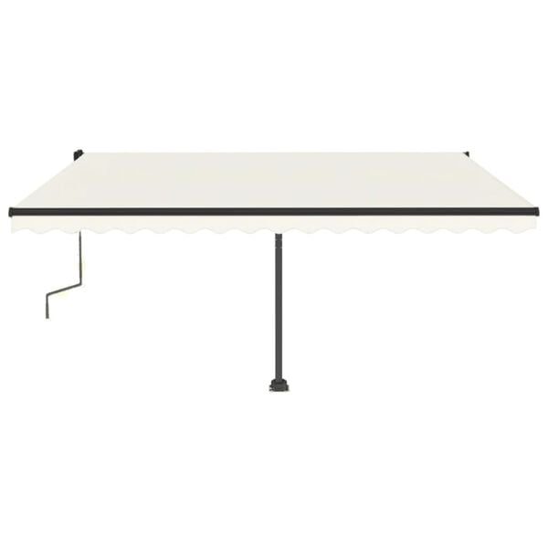 vidaXL Vapaasti seisova sis&auml;&auml;nkelattava markiisi 450x350 cm kerma