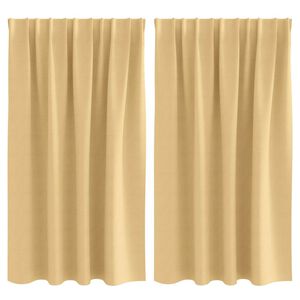 vidaXL Piment&auml;v&auml; verho renkailla 2 pcs Beige 140 x 140 cm Polyesteri