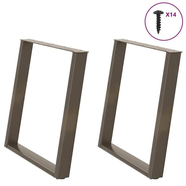 vidaXL Ruokap&ouml;yd&auml;n jalat U-muotoiset 2 kpl Luonnonv&auml;rinen ter&auml;s 80x(72-73) cm Ter&auml;s