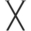 vidaXL Ruokap&ouml;yd&auml;n jalat X-muotoiset 2 kpl musta 50x(72-73) cm ter&auml;s