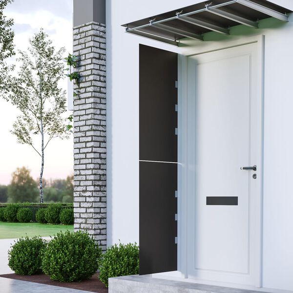 vidaXL Sivupaneelit ovikatokselle 2 kpl musta karkaistu lasi