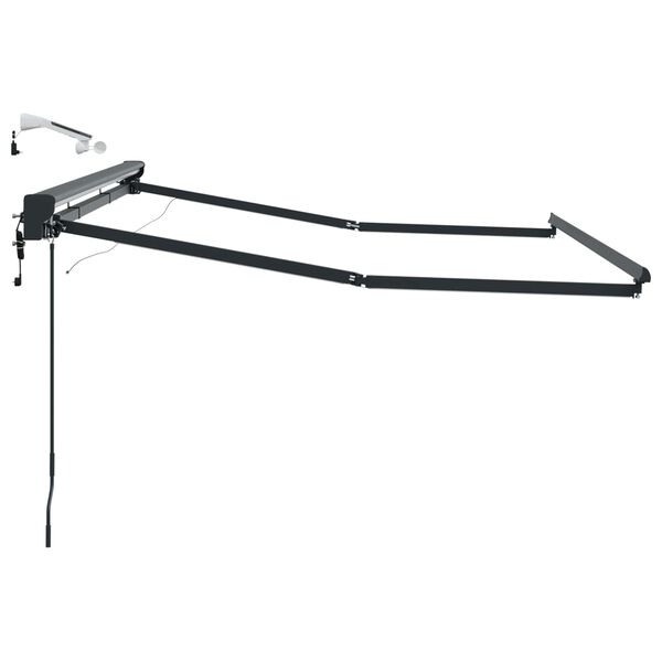 vidaXL S&auml;hk&ouml;k&auml;ytt&ouml;inen markiisikangas LED-valoilla Antrasiitti 3 x 2 m