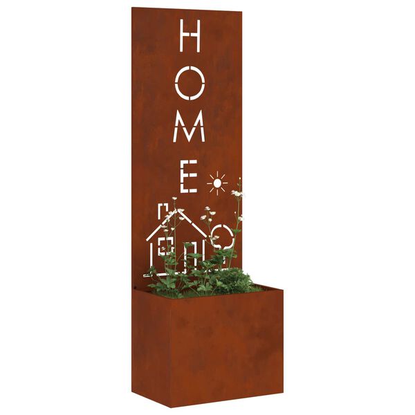 vidaXL Puutarhan yksityisyyden verho Viivakuvio Ruosteinen 50 x 140 cm