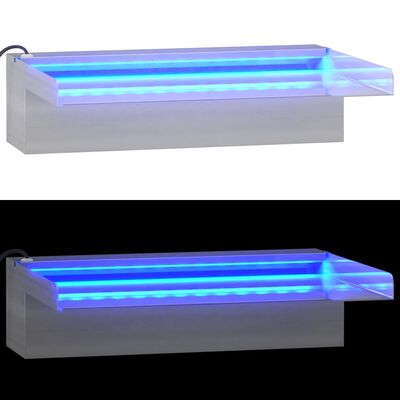 vidaXL Vesiputous RGB LED-valoilla ruostumaton teräs 30 cm