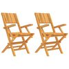 vidaXL Kokoontaitettavat tuolit 2 kpl 55x61x90 cm massiivipuu tiikki