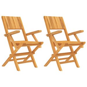 vidaXL Kokoontaitettavat tuolit 2 kpl 55x61x90 cm massiivipuu tiikki