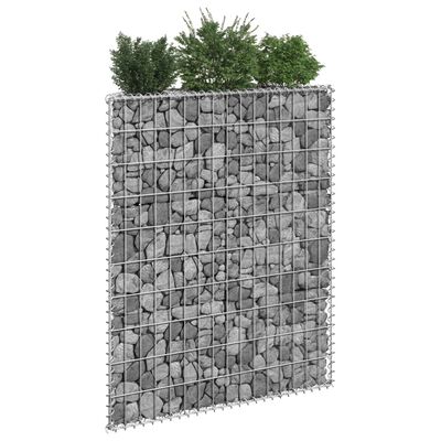 vidaXL Korotettu kivikori/kukkalaatikko galvanoitu teräs 80x20x100 cm