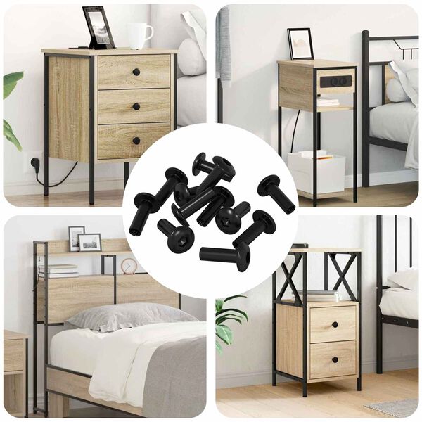 vidaXL Hihnamutterit 8451 pcs Musta Metalli