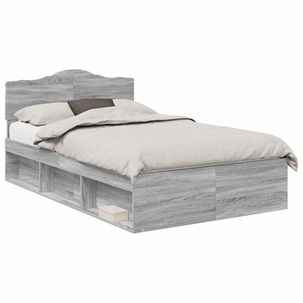 vidaXL S&auml;ngyn runko Harmaa Sonoma 4FT Small Double Massiivinen m&auml;nty