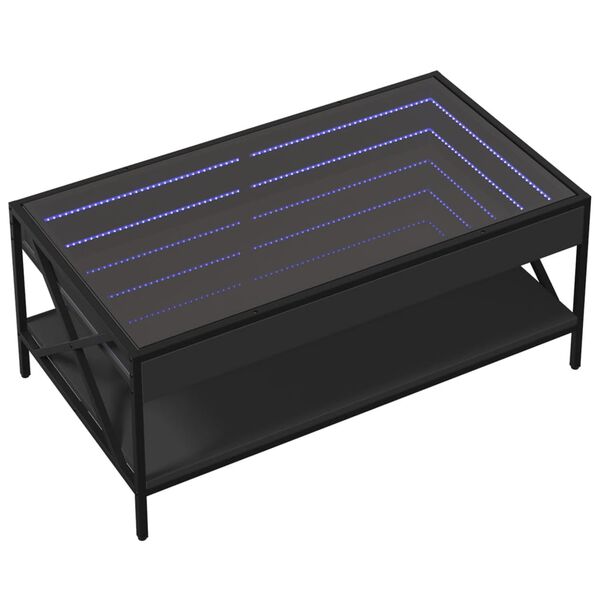 vidaXL sohvap&ouml;yt&auml; Infinity LED-valoilla musta 90x50x38 cm