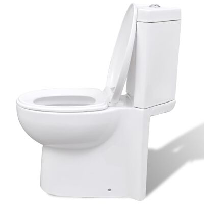 vidaXL Keraaminen WC-istuin kulma valkoinen