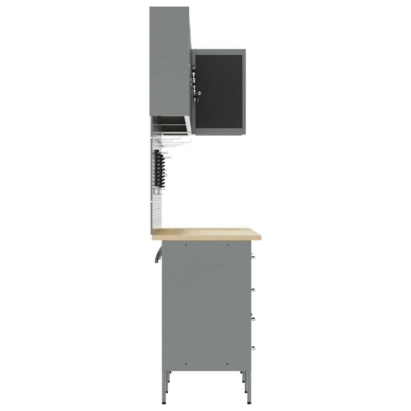 vidaXL Ty&ouml;p&ouml;yt&auml;kaappisarja laatikon kanssa 12 pcs Mustat ja harmaa