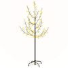 vidaXL Kirsikankukka LED-puu l&auml;mmin valkoinen 84 LED-valoa 120 cm