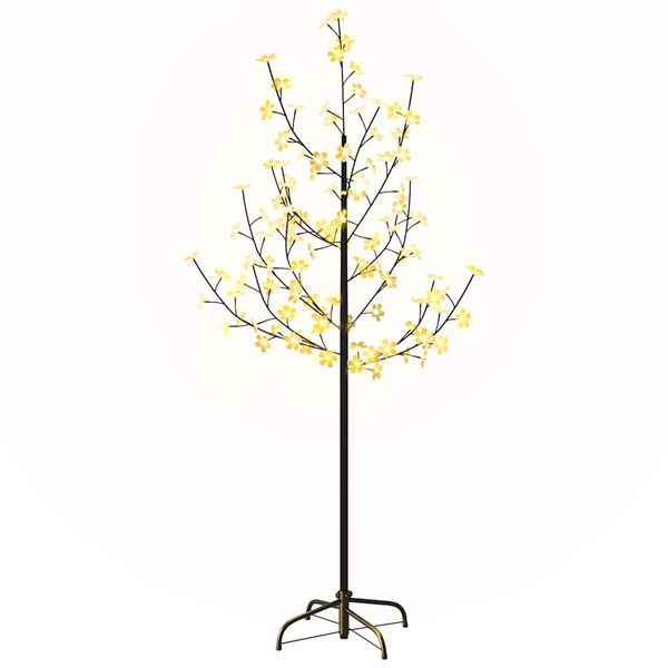 vidaXL Kirsikankukka LED-puu l&auml;mmin valkoinen 84 LED-valoa 120 cm