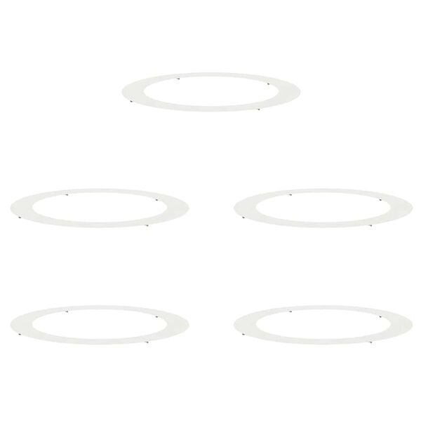 vidaXL sopiva Litteille puu renkaalle 5 pcs Valkoinen Ø90 / 120 cm Teräs