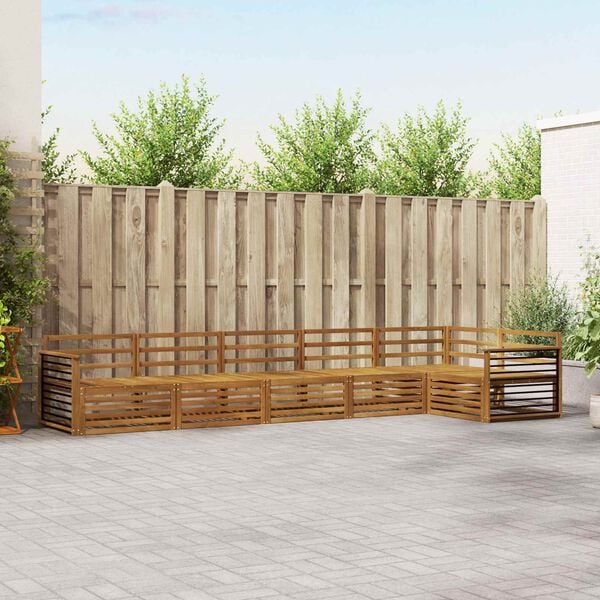 vidaXL Ulkosohvakokoelma 6 pcs Luonnollinen Tihe&auml; akasiapuu