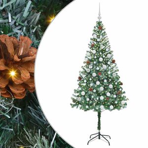 vidaXL Tekojoulukuusi 300 LED-valoilla Vihre&auml; 180 cm PVC ja ter&auml;s