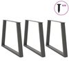 vidaXL Ruokapöydän jalat V-muotoiset 3 kpl antrasiitti 90x(72-73,3) cm teräs