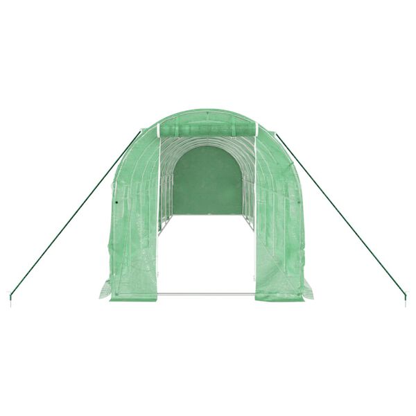 vidaXL Kasvihuone ter&auml;srungolla vihre&auml; 16 m&sup2; 8x2x2 m