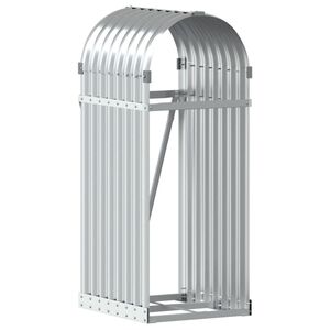 vidaXL Polttopuuteline hopea 40x45x100 cm galvanoitu ter&auml;s